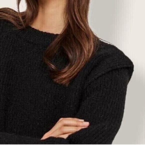 Vero Moda Women's Daisy Wide Shoulder Tunic Sweater In Black Small MSRP $69 - Picture 2 of 5